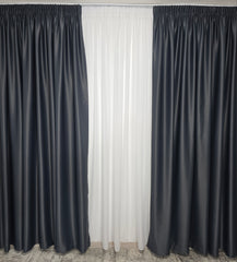 Draperie simpla gri antracit blackout Perfecta pentru livinguri si dormitoare moderne in culori gri,albe sau accente de negru