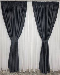 Draperie simpla gri antracit blackout Perfecta pentru livinguri si dormitoare moderne in culori gri,albe sau accente de negru