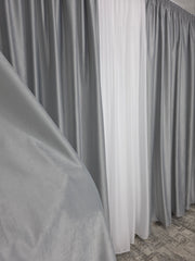 Nu Permite Deloc Patrunderea Luminii-Set Premium: Perdea Matase si Catifelata si Draperie Gri Deschis Catifea Blackout Total – Confectionat pe Comanda Casablanca Magazin