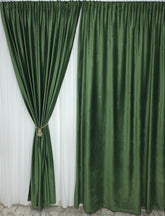 SuperPret*Draperie catifea verde simpla-lucrată pe comandă pentru sina sau galerie la metrajul si înălțimea de care ai nevoie