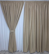 Draperie Premium Crem Cappuccino, Catifea Usor Lucioasa Blackout Total, Nu Lasa Lumina sa Treaca - Ideala pentru living si dormitor cu pat sau canapea crem ori cappuccino, pereti albi si mobilier lemn natur - confectionata pe comanda