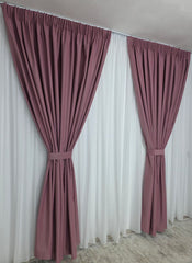 Set Premium Roz Catifea Usor Lucioasa Blackout Total – Nu Permite Deloc Patrunderea Luminii – Ideal pentru Livinguri si Dormitoare Elegante – Confectionat pe Comanda Casablanca Magazin