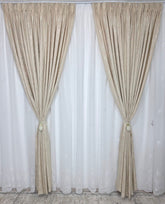 Set Granada: Perdea alba tip in-model floral si Draperie Crem Deschis pentru Living si Dormitor Crem-Confectionat la Comanda Casablanca Magazin