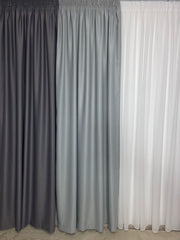 Draperie Leo gri deschis cu gri inchis blackout 98%