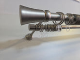 Galerie Spania metal dubla gri-crom 25+19mm, accesorii incluse, prindere in perete, pentru perdea si draperie