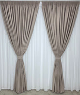 SET LOUIS: PERDEA DIN MATASE ALB IMACULAT NESIFONABILA SI DRAPERIE GREJ BLACKOUT - IDEAL PENTRU DORMITOARE SI LIVINGURI LUMINOASE