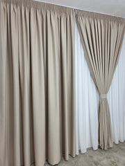 DRAPERIE ANUBIS CREM VANILAT BLACKOUT - IDEALA PENTRU DORMITOARE SI LIVINGURI MODERNE