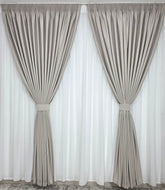 SET DALIANA: PERDEA DIN MATASE ALB IMACULAT NESIFONABILA SI DRAPERIE IVOIRE BLACKOUT - IDEAL PENTRU LIVINGURI SI DORMITOARE LUMINOASE