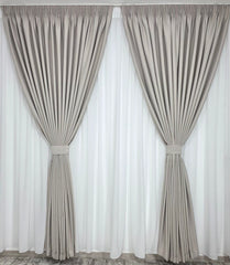 SET DALIANA: PERDEA DIN MATASE ALB IMACULAT NESIFONABILA SI DRAPERIE IVOIRE BLACKOUT - IDEAL PENTRU LIVINGURI SI DORMITOARE LUMINOASE