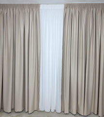 SET EDA: PERDEA TIP MATASE CU ASPECT DE IN SI DRAPERIE CREM VANILAT BLACKOUT - IDEAL PENTRU LIVINGURI SI DORMITOARE MODERNE SI LUMINOASE