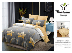 Lenjerie finet, culoare Degrade GRI, model Stele , cearceaf normal 235x250, Cod: AA6034