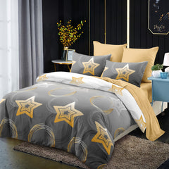 Lenjerie finet, culoare Degrade GRI, model Stele , cearceaf normal 235x250, Cod: AA6034