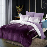 Lenjerie finet, mov-lila striatii, cerceaf cu elastic 160/180x200, Cod: B868