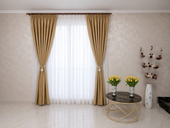 Colectia Hotel: Perdea Voal Alb si Draperii Blackout 98% Crem Auriu – Ideal pentru Living si Dormitor in Nuanțe Crem, Bej si Auriu