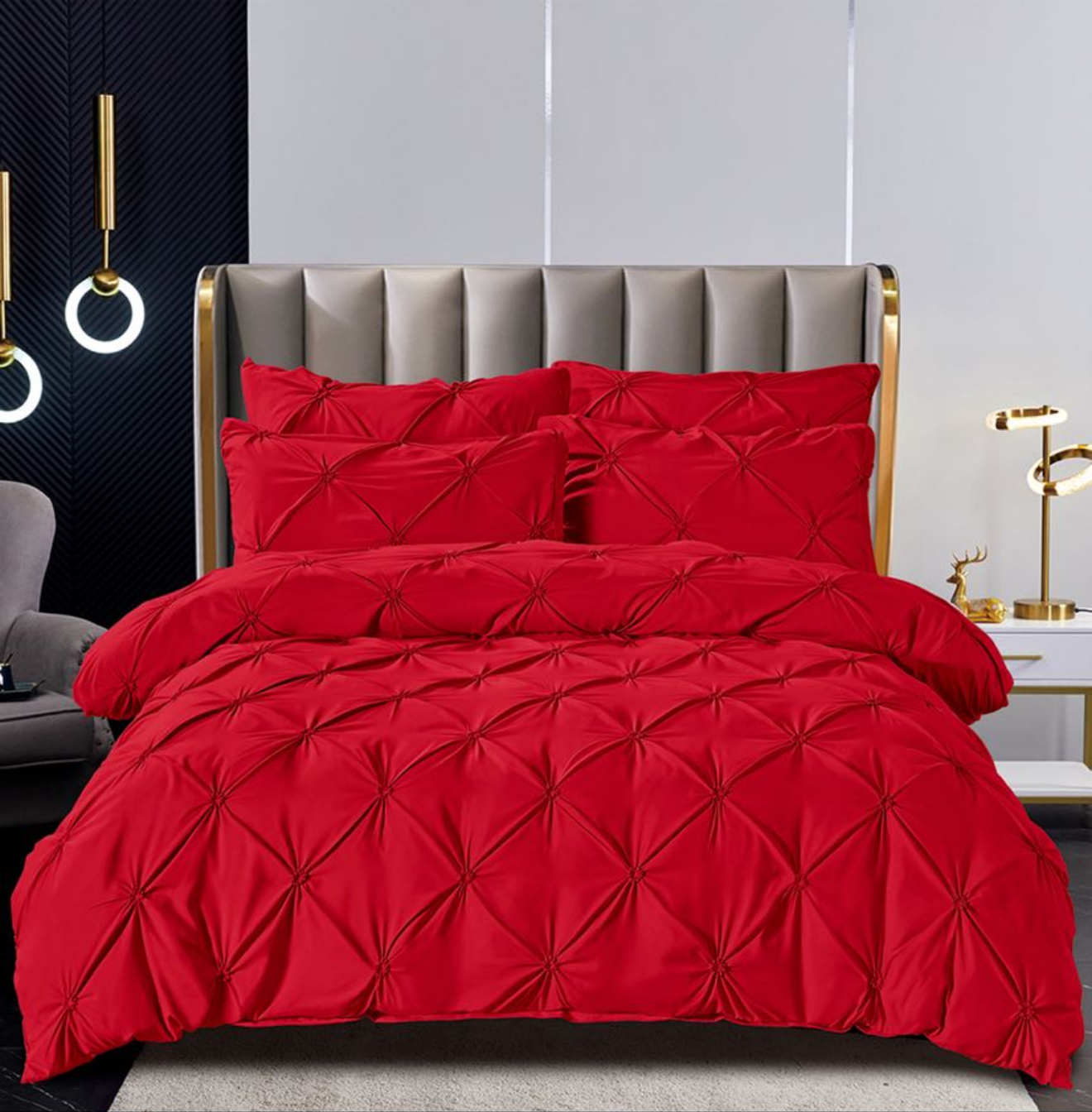 Lenjerie pat dublu,bumbac finet,cu pliuri brodate, rosie, cod: J8 - CASABLANCA Lenjerie pat dublu,bumbac finet,cu pliuri brodate, rosie, cod: J8 CasaBlanca Bedding 150.00 CASABLANCA CASABLANCA