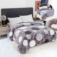 Patură Groasă, cu doua fete, Gri, Buline, dimensiune 200x240, Cod: P73