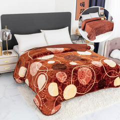 Patură Groasă, cu doua fete, Maro, Buline, dimensiune 200x240, Cod: P75