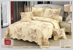 Set Cuvertura Pat Dublu Matlasata Bumbac + 4 fete perna ES141