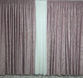 Draperie Catifea Roz cu Insertii Blackout 80-95% pentru Living si Dormitor în nuanțe de Roz Pudrat,Crem si Alb
