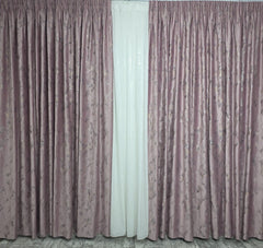 Draperie Catifea Roz cu Insertii Blackout 80-95% pentru Living si Dormitor în nuanțe de Roz Pudrat,Crem si Alb