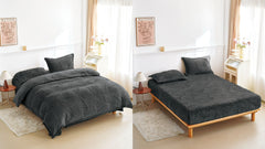 12 Culori la Lenjerie Cocolino Premium cu Fluturasi 3D in Relief, 4 Piese, pentru Pat Dublu cu Saltea 160x200 sau 180x200 cm – Cearceaf Uni cu Elastic, Husa Pilota si 2 Fete de Perna 50x70 cm – Material Moale, Pufos si Cald