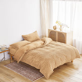 Lenjerie Cocolino Premium Tip Blana de Iepure Artificiala, 4 Piese, pentru Pat Dublu cu Saltea 160x200 sau 180x200 cm – Cearceaf Uni cu Elastic, Husa Pilota 200x230 cm, 2 Fete de Perna 50x70 cm – Material Moale si Cald