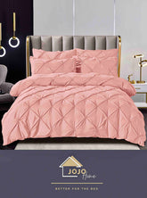 Lenjerie Roz Deschis de Pat Dublu din Bumbac Finet Premium cu Pliuri, 6 Piese, Cearceaf Elastic 180x200+30 cm – Pentru Saltele 160x200 si 180x200 – Ideala pentru Dormitoare Albe, Crem, Grej sau Roz Pastel
