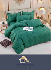 Lenjerie de Pat din Bumbac Finet, 4 Piese – Cearceaf Pilota 155x205 cm, Cearceaf de Pat Fara Elastic 155x230 cm si 2 Fete de Perna 55x80 cm Cod: J17