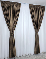 Draperie din Catifea Maro Deschis – Draperie eleganta pentru living si dormitor in nuante alb, crem, bej, maro si lemn natur, confectionata pe comanda