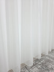 Perdea simpla crem in cristal, material plin ca textura, material nesifonabil