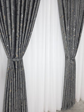 Colectia Elegance: Perdea Voal Premium Si Draperie Catifea Gri Inchis Cu Insertii model Golden