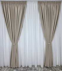 Draperie simpla crem-roze blackout 80%