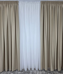 Draperie simpla crem blackout- perfecta pentru living si dormitoare in tonuri de crem,alb,gri