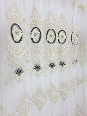 Perdea Isabella 3d cu bordura de catifea neagra