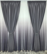 Set Hera: perdea bamboo degrade gri mov si draperie simpla gri inchis blackout 98%