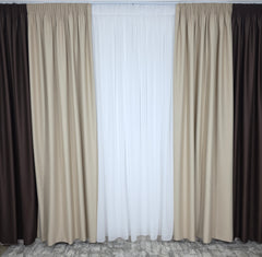 Draperie Leo crem-maro blackout 90%