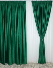 Set Vanesa:Recomandat pentru Camere in Nuante de Verde Smarald, Alb, Crem si Gri - Perdea Voal Premium si Draperie Catifea Verde Smarald pentru Living si Dormitor - Confectionat pe Comanda