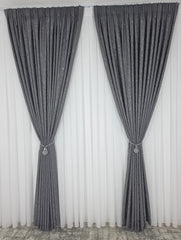 Draperie Los Angeles gri inchis texturată cu aspect de nisip