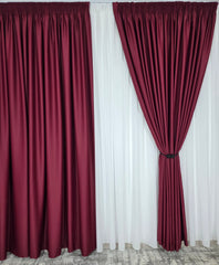 Colectia Blackout – Perdea Voal Premium si Draperie Bordo – ideal pentru livinguri elegante si dormitoare sofisticate cu canapele crem, bej sau gri si mobilier lemn inchis, wenge sau accente aurii – confectionat pe comanda