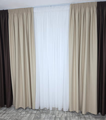 Draperie Leo crem-maro blackout 90%