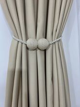 Set magneti cu fir lung bilute, crem material textil(2bucati)