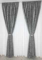 Draperie golden catifea gri deschis cu insertii aurii