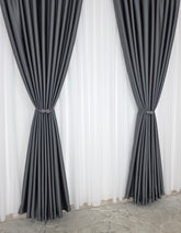 Colectia Noapte-Zi: Perdea voal alb premium si Draperie Paris blackout 100% opaca pe culoarea gri inchis