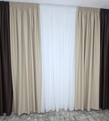 Draperie Leo crem-maro blackout 90%