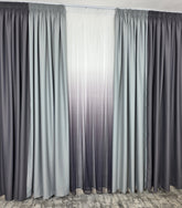 Draperie Leo gri deschis cu gri inchis blackout 98%