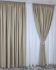 Draperie simpla crem blackout- perfecta pentru living si dormitoare in tonuri de crem,alb,gri