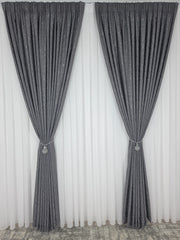 Draperie Los Angeles gri inchis texturată cu aspect de nisip