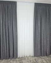 Draperie Los Angeles gri inchis texturată cu aspect de nisip