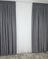 Draperie Los Angeles gri inchis texturată cu aspect de nisip