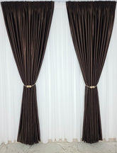 Colectia Soft: perdea voal alb si draperie uni, varianta mai ușoară a catifelei-Wenge